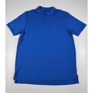 Oakley Regular Fit Button Polo Shirt Short Sleeved Blue Size XL Golf Tennis Mens